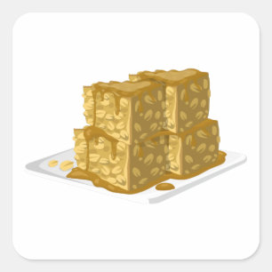 Glitch Food oaty cake Square Sticker