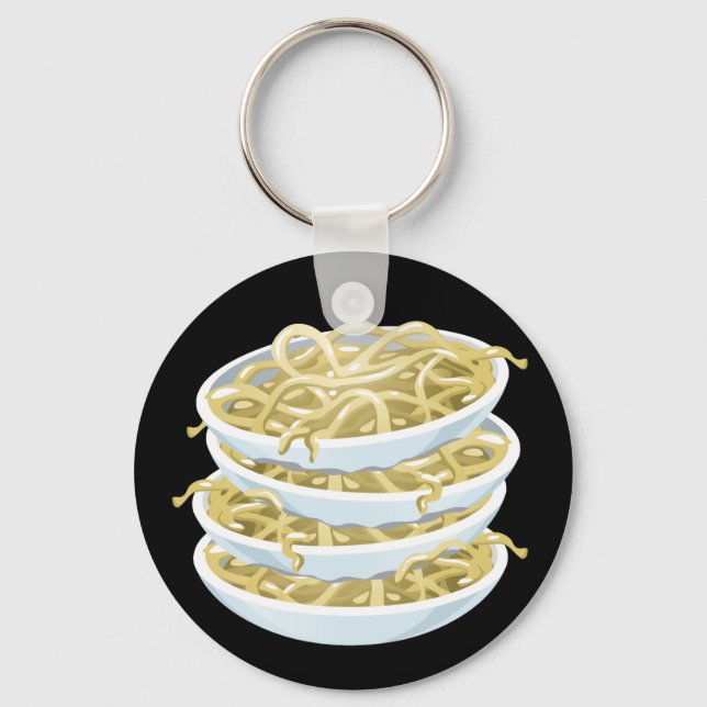 Glitch Food plain noodles Key Ring (Front)
