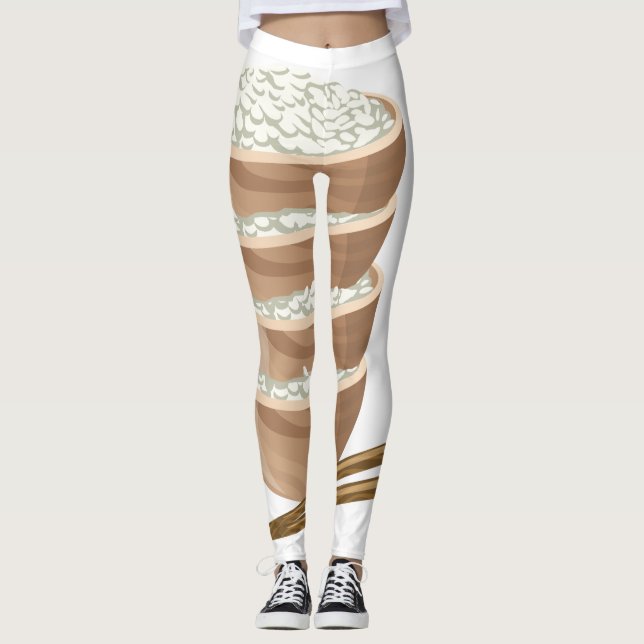 Glitch Food proper rice Leggings (Front)
