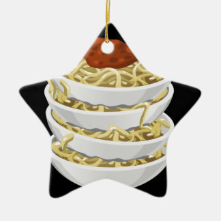 Glitch Food tasty pasta Ceramic Tree Decoration