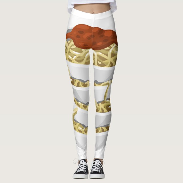 Glitch Food tasty pasta Leggings (Front)