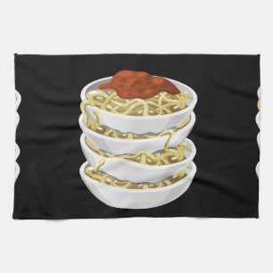 Glitch Food tasty pasta Tea Towel