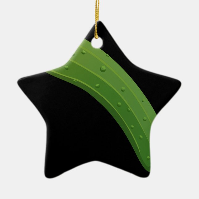 Glitch Food zucchini Ceramic Tree Decoration (Front)