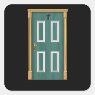 Glitch furniture door colour painting yellolw door square sticker
