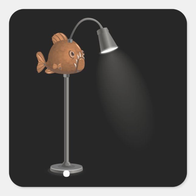 Glitch furniture floorlamp angler fish floor lamp square sticker (Front)