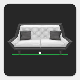Glitch furniture loveseat pearl white quilted love square sticker