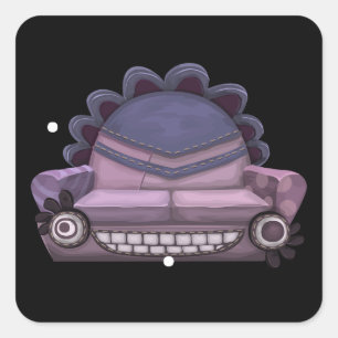 Glitch furniture loveseat scion of purple loveseat square sticker