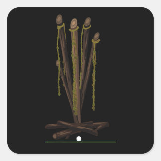 Glitch furniture roomdeco firebog stand of wood square sticker