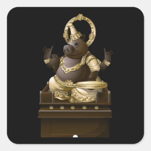 Glitch furniture roomdeco pig shiva square sticker