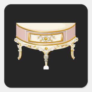 Glitch furniture sidetable baroque side table pink square sticker