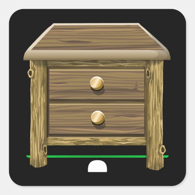 Glitch furniture sidetable log cabin side table square sticker (Front)