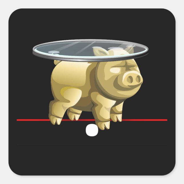 Glitch furniture sidetable pig glass table square sticker (Front)