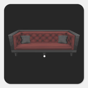 Glitch furniture sofa gentlemen red quilted sofa square sticker