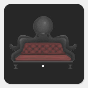 Glitch furniture sofa red black octopus sofa square sticker