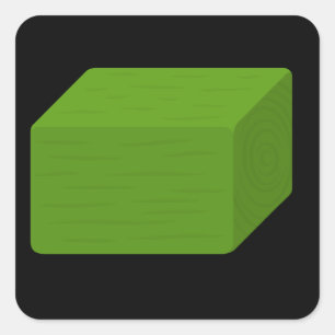 Glitch furniture tabledeco test blocko green square sticker