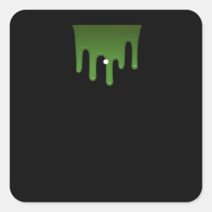 Glitch furniture wall decor green slimy square sticker