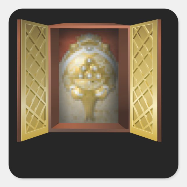 Glitch furniture wall decor pot square sticker (Front)