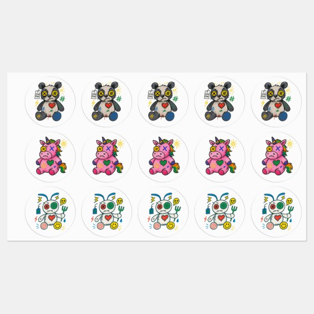 Glitch Gang — Cute Chaos Sticker Pack (Sheet)