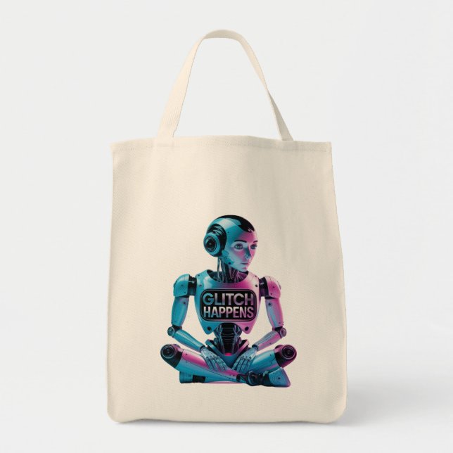 ❤️GLITCH HAPPENS! Funny Ai Chatbot Companion Memes Tote Bag (Front)