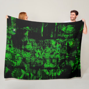 GLITCH in GREEN Fleece Blanket