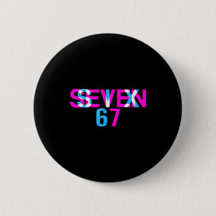 Glitch Optical Illusion Funny Six Seven 67 Meme Ge 6 Cm Round Badge