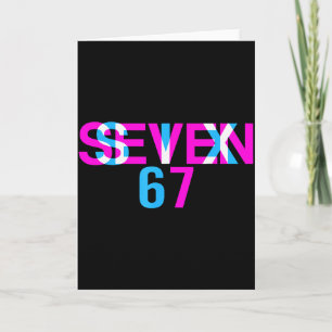 Glitch Optical Illusion Funny Six Seven 67 Meme Ge Card