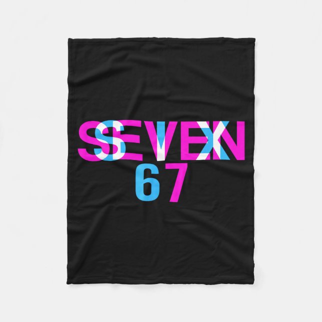 Glitch Optical Illusion Funny Six Seven 67 Meme Ge Fleece Blanket (Front)