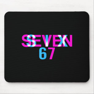 Glitch Optical Illusion Funny Six Seven 67 Meme Ge Mouse Mat