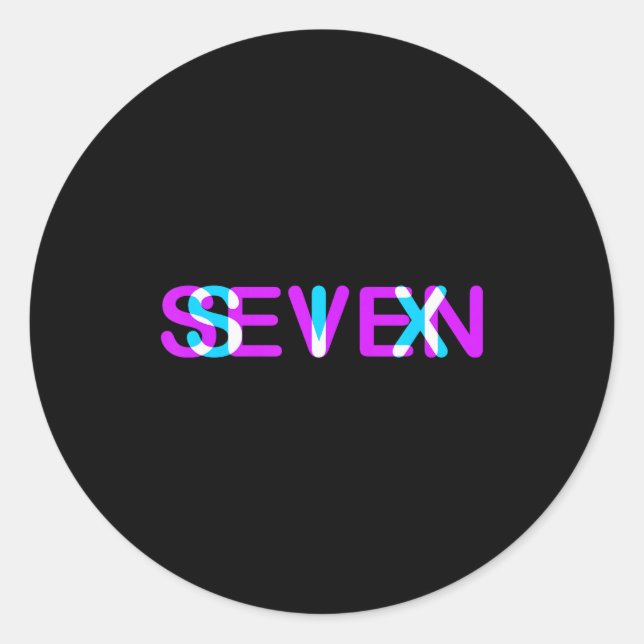 Glitch Optical Illusion Six Seven 6 7 Meme Gen Alp Classic Round Sticker (Front)