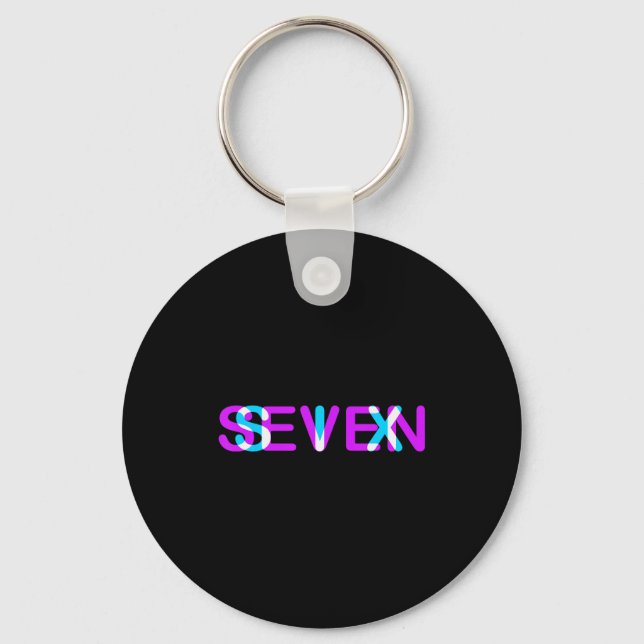 Glitch Optical Illusion Six Seven 6 7 Meme Gen Alp Key Ring (Front)