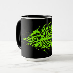Glitch Pixel Code Fish  Mug