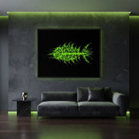 Glitch Pixel Code Fish Wall Art