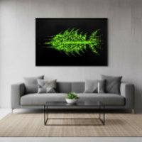 Glitch Pixel Code Fish Wall Art