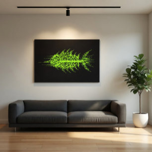 Glitch Pixel Code Fish Wall Art