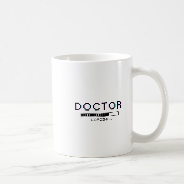 Glitch Pixel Doctor Loading Humour Coffee Mug (Right)