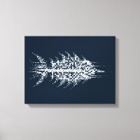 Glitch Pixel White Fish Wall Art