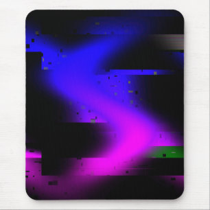 Glitch Plasma Black Mouse Mat