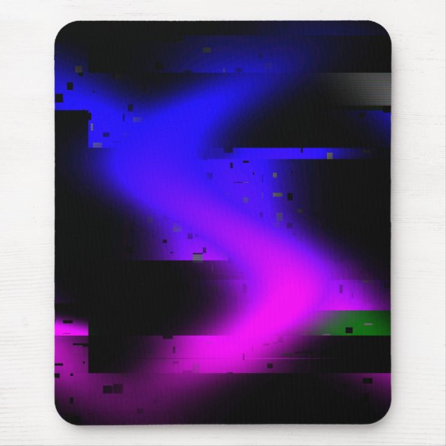 Glitch Plasma Black Mouse Mat (Front)