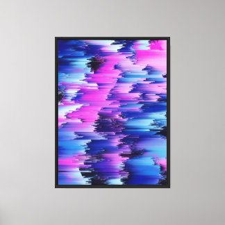 Glitch Sunset Abstract Landscape Canvas Print