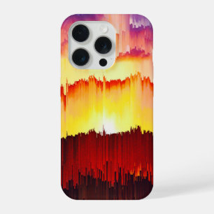 Glitch Sunset Sky Abstract Art iPhone 15 Pro Case