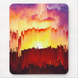 Glitch Sunset Sky Abstract Art Mouse Mat