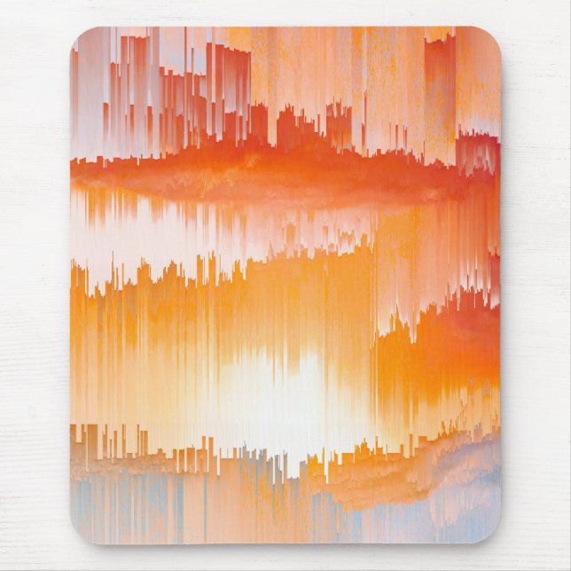 Glitch Sunset Sky Abstract Art Mouse Mat (Front)