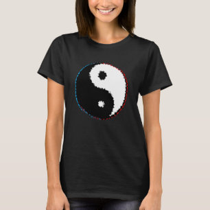 Glitch Yin and Yang Symbol Taoism Buddhism Chinese T-Shirt
