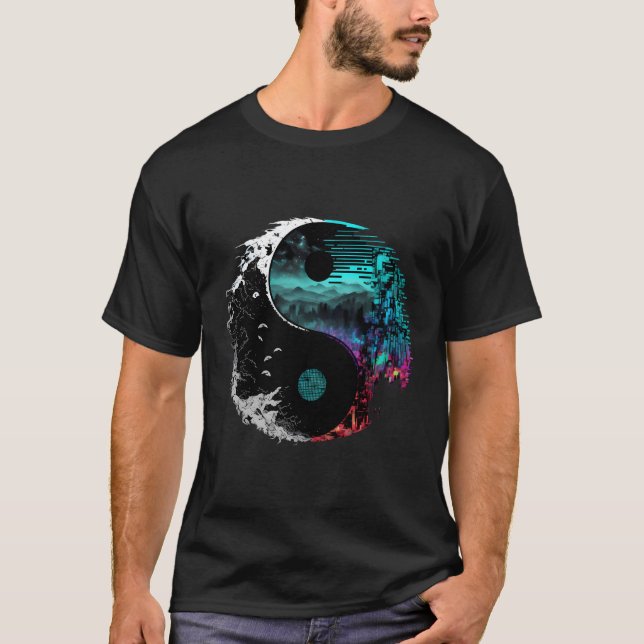 Glitch Yin Yang T-Shirt (Front)