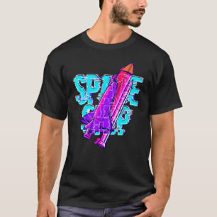 Glitchcore Space Shuttle With Text Space Ship T-Shirt