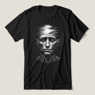 Glitched Human Face – Brutalist Digital Distortion Tri-Blend Shirt