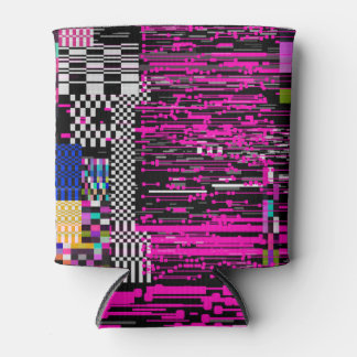 Glitched Retro VHS Screen Style Can Cooler