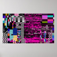 Glitched retro VHS screen with flickers and broken
