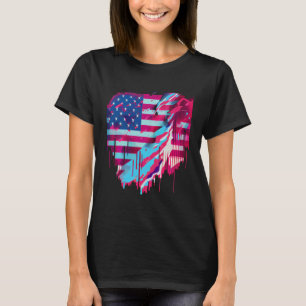 Glitched Vaporwave American Flag T-Shirt
