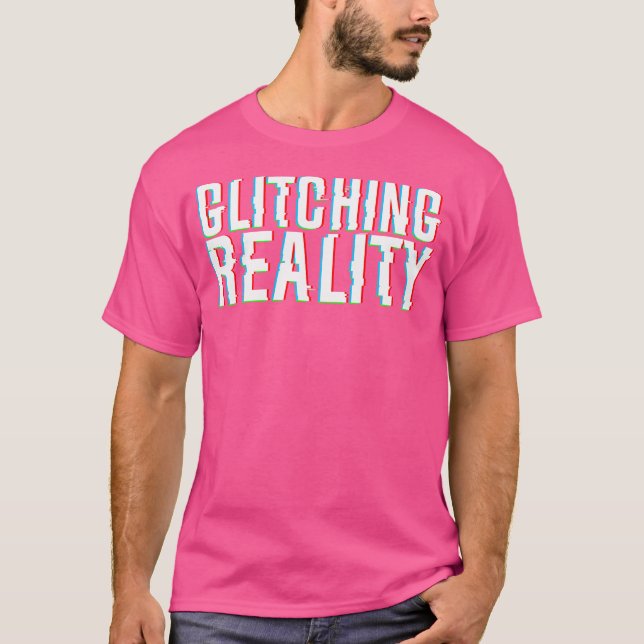 Glitching Reality 3D Effect Optical Illusion T-Shirt (Front)